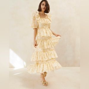 Loeffler Randall Rosalie Cream Floral Tiered Dress - Never Worn - With Tags!